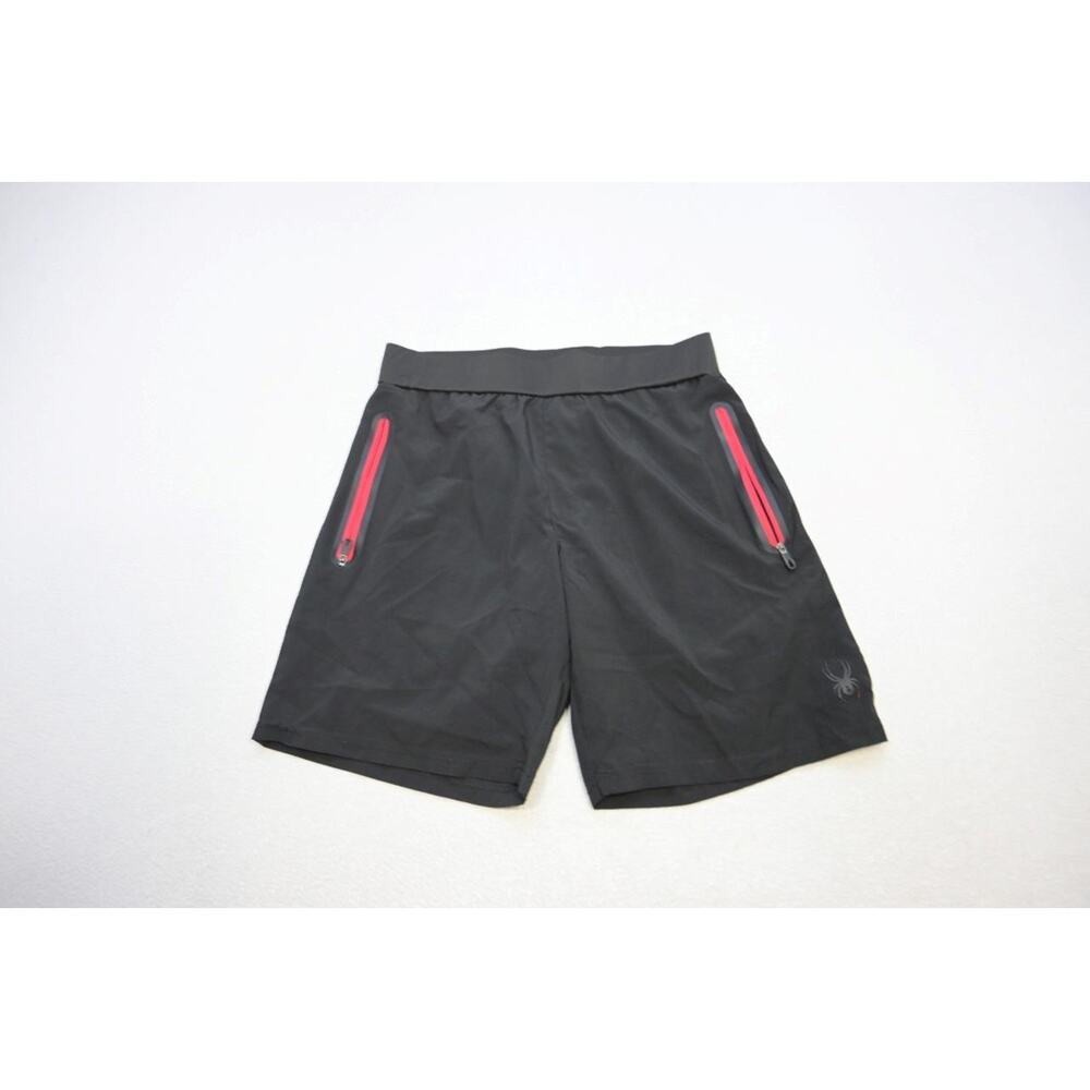 Spyder Lined Running Gym Shorts‎ Black Athletic W/Pocket Stretch Mens Size Small